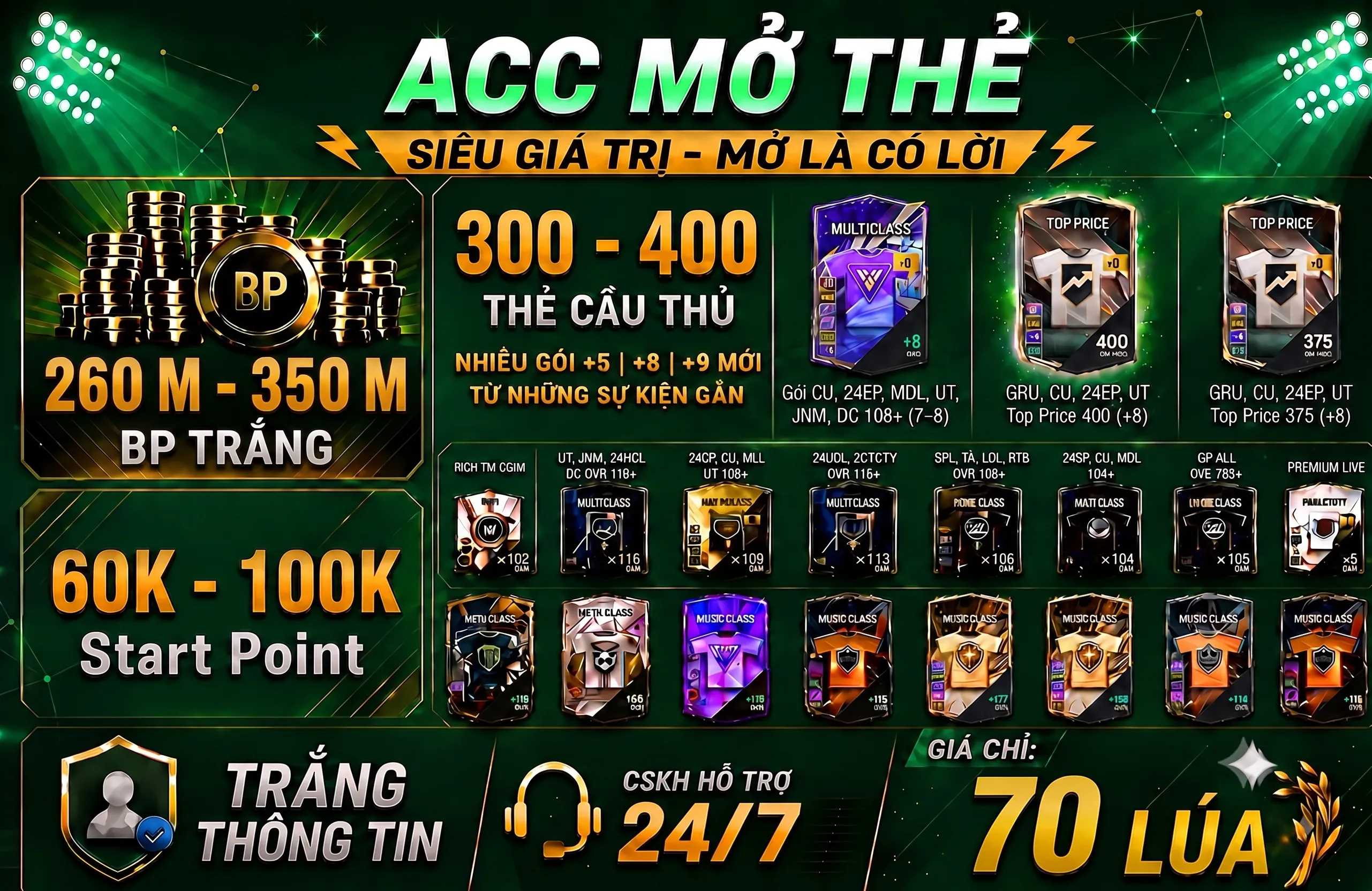 MỞ THẺ 70 Lúa ( UPDATE 23 / 08 )